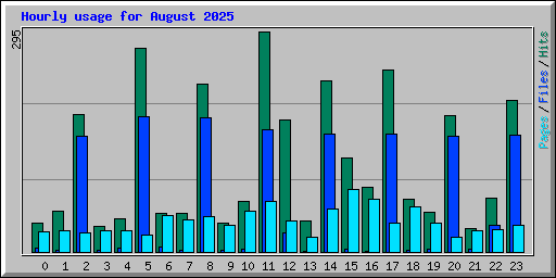 Hourly usage for August 2025