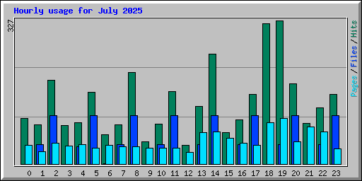 Hourly usage for July 2025